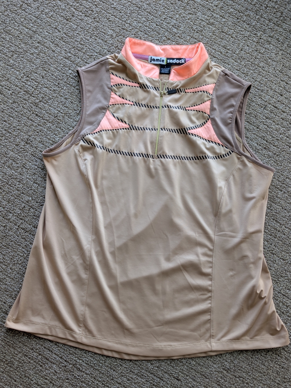 Jamie Sadock Women's Sleeveless Peach Golf Polo